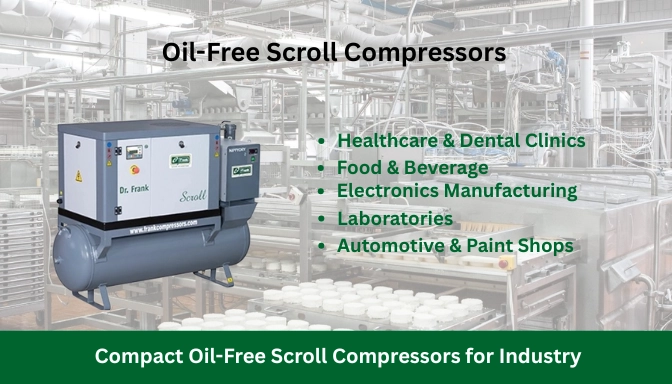 Explore the SEO-friendly benefits of oil-free scroll air compressors ensuring clean, efficient, and reliable air supply
