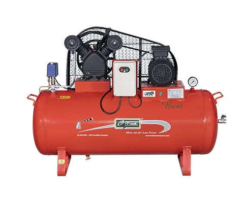 Frank Beat 20ES Air Compressor - red horizontal tank-mounted reciprocating compressor
