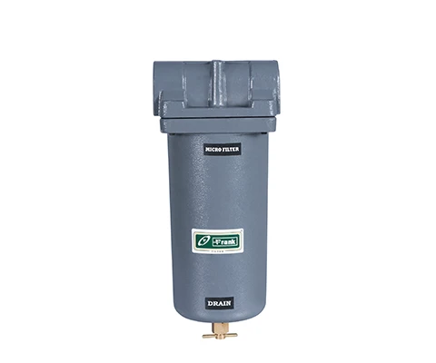 Front view of Frank FMF 150 industrial compressed air filter for high flow air lines
