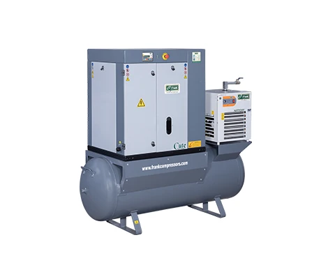 Frank Mute 10-20 TM rotary screw air compressor with a quiet enclosure for industrial plants
