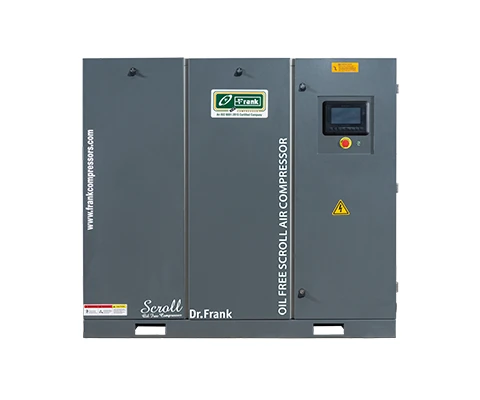 Frank Silentspell 40-75HP oil free scroll air compressor delivering clean, quiet compressed air
