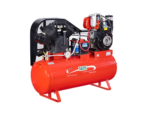 Frank Smart 50T-300E tank-mounted reciprocating air compressor for industrial use
