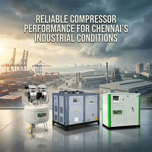 Durable dust proof industrial air compressors designed for harsh environments in Chennai industries