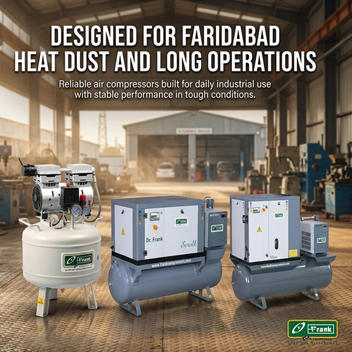 Robust, dust-resistant air compressor designs built for Faridabad's industrial climate.