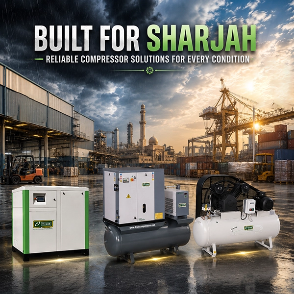 Frank Compressors delivers high performance air compressors suited to Sharjah industrial conditions