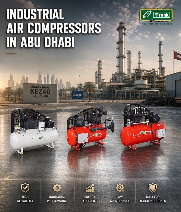 Frank Compressors supplies reliable industrial air compressors suited to Abu Dhabi conditions